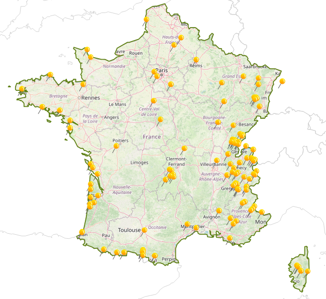 Sites France M&eacute;tropolitaine - Sites French Metropolitain Area